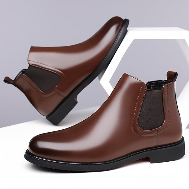 Chelsea Boots Brown Slip On Polished Cushioned Ankle Boots | Everett
