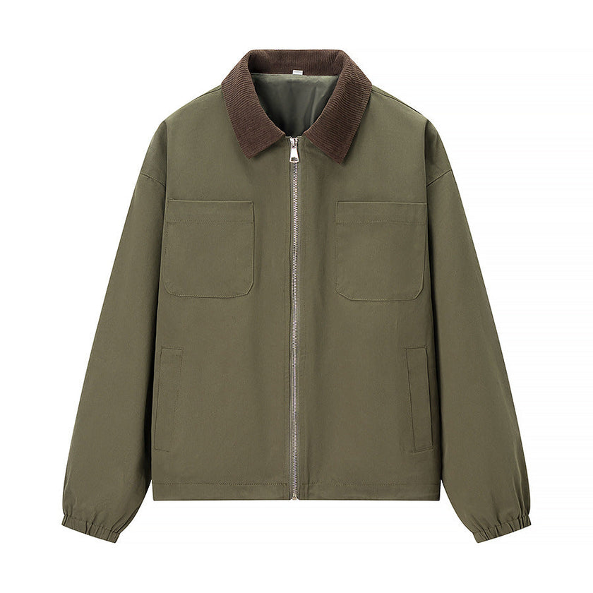 Lightweight Jacket Women Zip Front Pockets Straight Fit