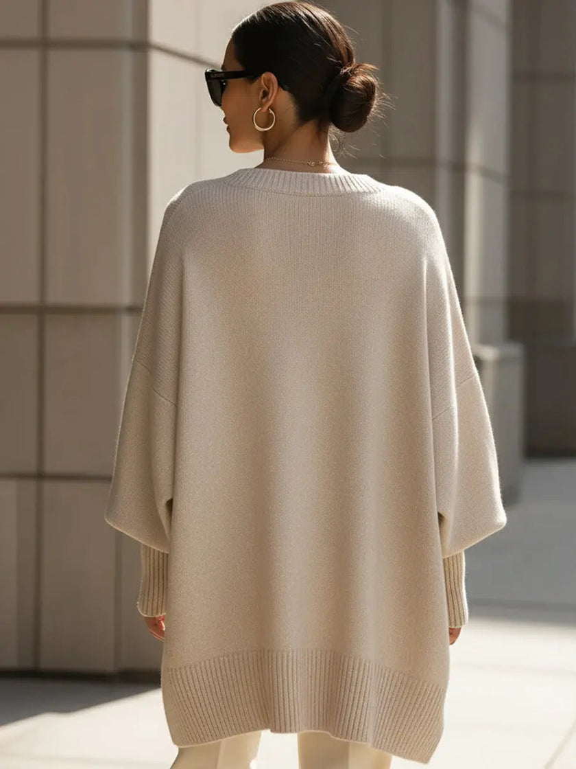 Addison | Women's Oversized Batwing Sleeve Knit Sweater with Cozy for Layering
