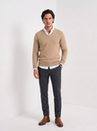 Cashmere Sweater Men V-Neck Slim Fit Long Sleeve