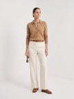 Cardigan Women Wool Polo Collar Button Old Money