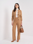 Sweater Women Button-Up Stand Collar Viscose Blend