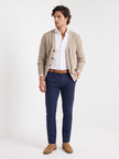 Wool Cardigan Men V-Neck Button Front Long Sleeve