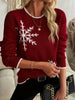Flora | Women's Oversized Long Snowflake Crew-Neck Knit Christmas Sweater