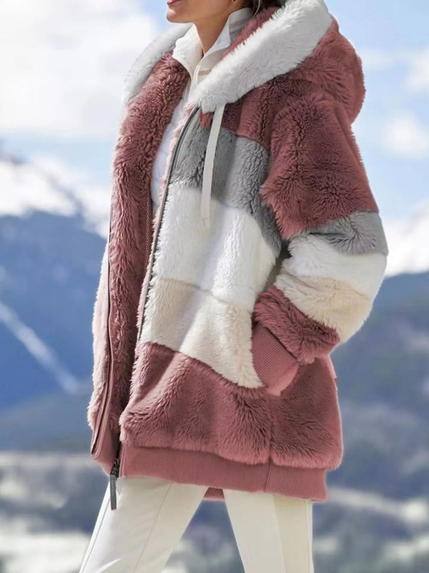 Erika | Women's Plus-Size Hooded Zip-Up Sherpa Winter Jacket