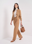 Sweater Women Button-Up Stand Collar Viscose Blend