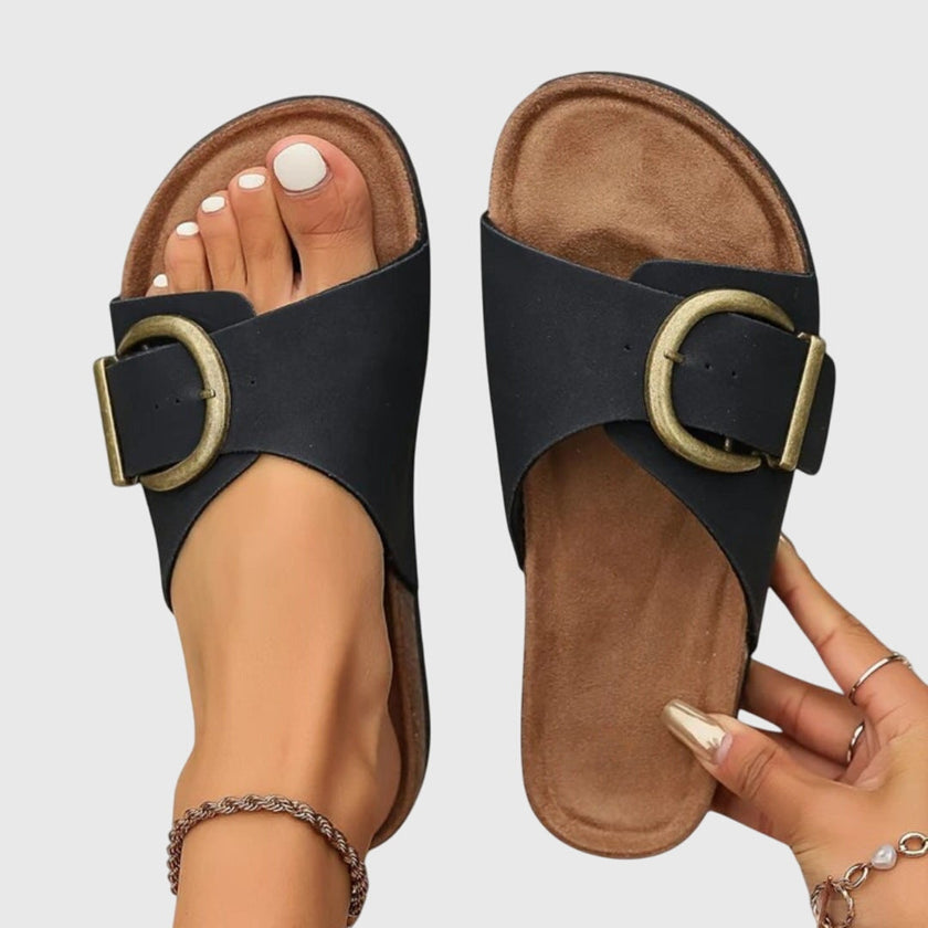 FJØRNA women's orthopedic sandals with buckle adjustable strap, cushioned sole and supportive design for comfortable wear.