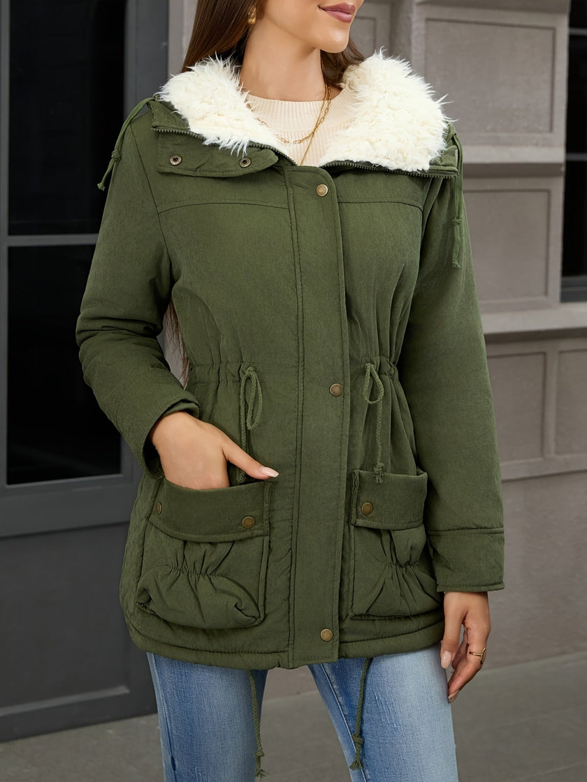 Parka Jacket Hooded Lined Mid Length Winter Coat | Carolyn