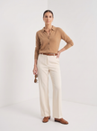 Cardigan Women Wool Polo Collar Button Old Money