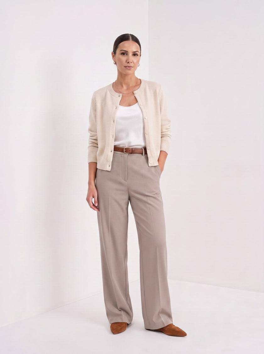 Cardigan Women Short Tailored Button Knit Old Money