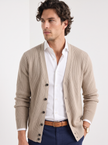 Wool Cardigan Men V-Neck Button Front Long Sleeve