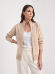 Cardigan Women Wool High Neck Zip Front Quiet Luxury