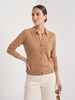 Cardigan Women Wool Polo Collar Button Old Money