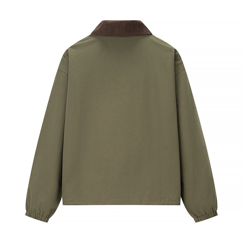 Lightweight Jacket Women Zip Front Pockets Straight Fit