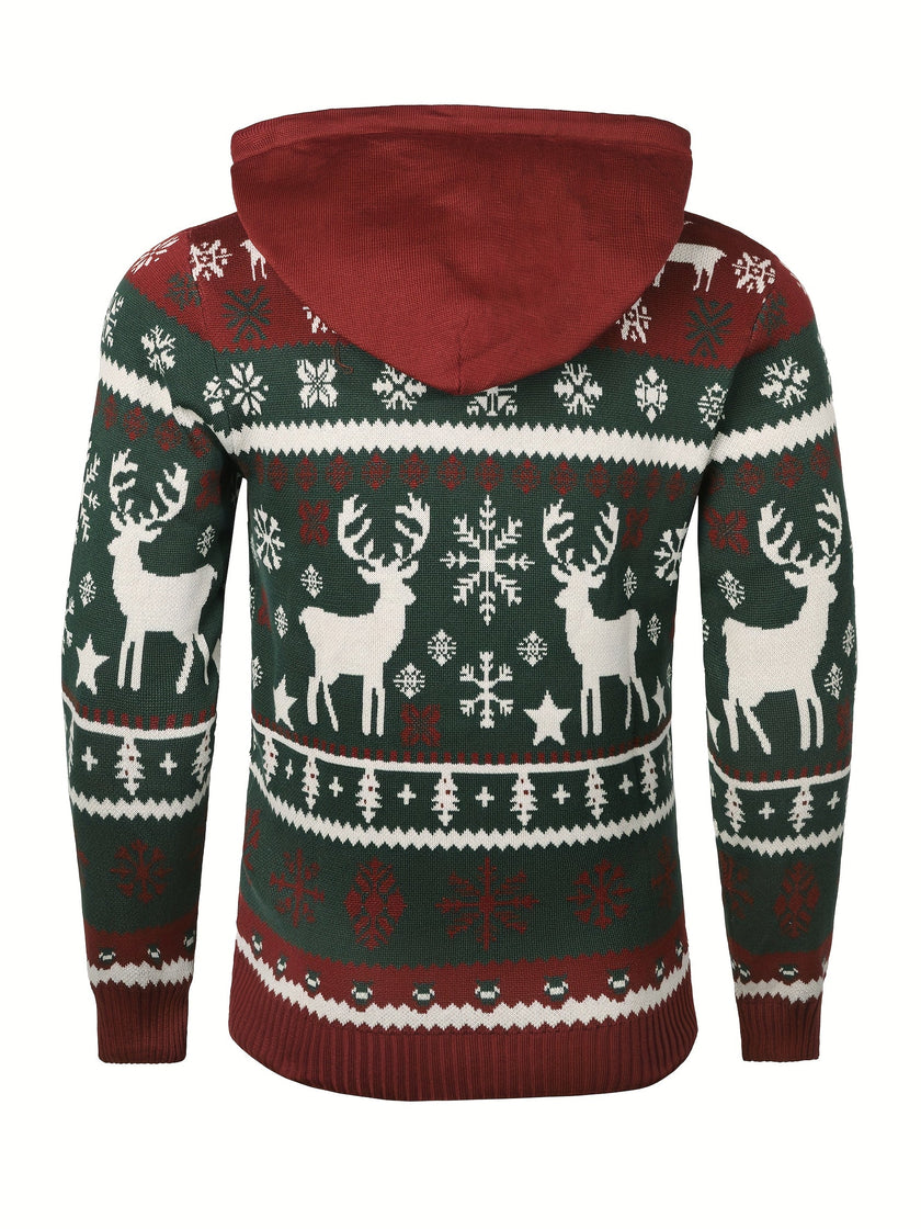 Giulia | Women's Fair Isle Reindeer Hooded Christmas Sweater