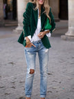 Velvet Blazer Slim Fit Single Button Peak Lapel Evening Jacket | Karin