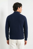 Quarter Zip Knit Sweater Men Stand Collar Regular Fit