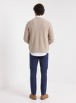 Wool Cardigan Men V-Neck Button Front Long Sleeve