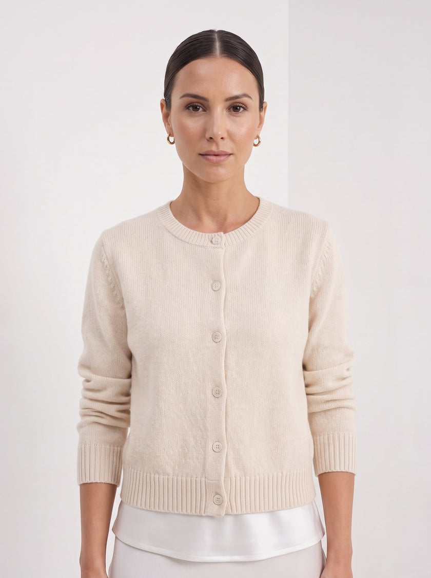 Cardigan Women Short Tailored Button Knit Old Money