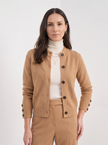Sweater Women Button-Up Stand Collar Viscose Blend