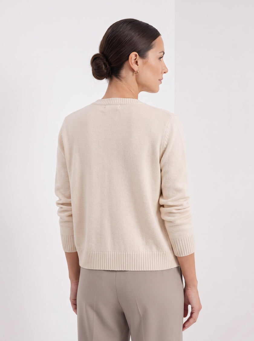Cardigan Women Short Tailored Button Knit Old Money