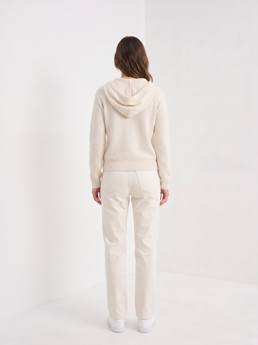 Zip-Up Hoodie Sweater Women Cashmere Blend Old Money