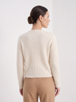 Cardigan Women Wool Cable Knit Cropped Button