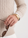Cable Knit Sweater Men Crew Neck Ribbed Regular Fit