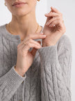 Cable Knit Sweater Women Wool Button Long Sleeve