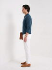 Wool Polo Sweater Men Button Placket Lapel Collar Rib Knit