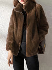 Elina | Women's Versatile Fleece High Neck Jacket Coat