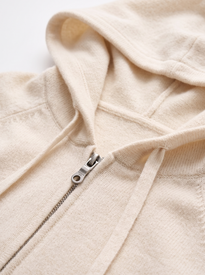 Zip-Up Hoodie Sweater Women Cashmere Blend Old Money