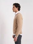 Cashmere Sweater Men V-Neck Slim Fit Long Sleeve