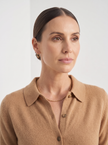 Cardigan Women Wool Polo Collar Button Old Money