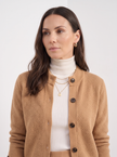 Sweater Women Button-Up Stand Collar Viscose Blend