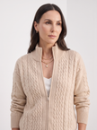 Cardigan Women Wool High Neck Zip Front Quiet Luxury