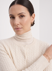 Cardigan Women Wool Cable Knit Cropped Button