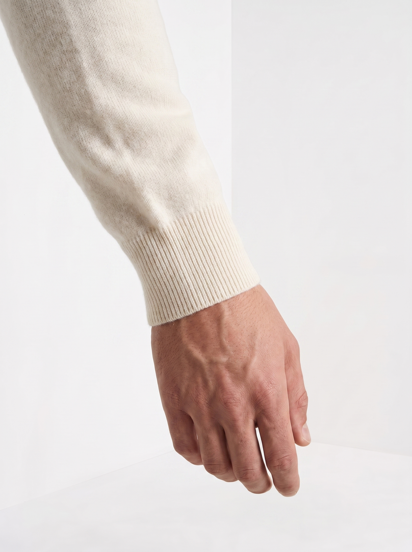 Cashmere Polo Sweater Men Long Sleeve Collared Regular Fit