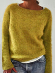 Matilda | Women's Relaxed-Fit Crew Neck Knit Sweater with Long Sleeves for Layering
