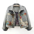 Denim Jacket Women Button Front Collared Long Sleeve