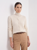 Cardigan Women Wool Cable Knit Cropped Button