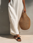 FJØRNA sleeveless maxi dress for women, flowy long dress with a fitted bodice and lightweight fabric, perfect for summer wear.