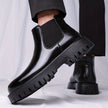 Chelsea Boots Black Slip On Elastic Panel Sturdy Sole Ankle Boots | Foster