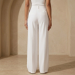 Women's high-waist wide-leg tailored trousers by FJØRNA, loose pull-on pants with a relaxed fit and elegant style.