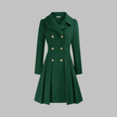 Double-Breasted Coat Women Long Sleeve Tailored Button Front
