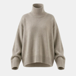 FJØRNA women's wool turtleneck sweater in neutral color, cozy and stylish for cold weather.