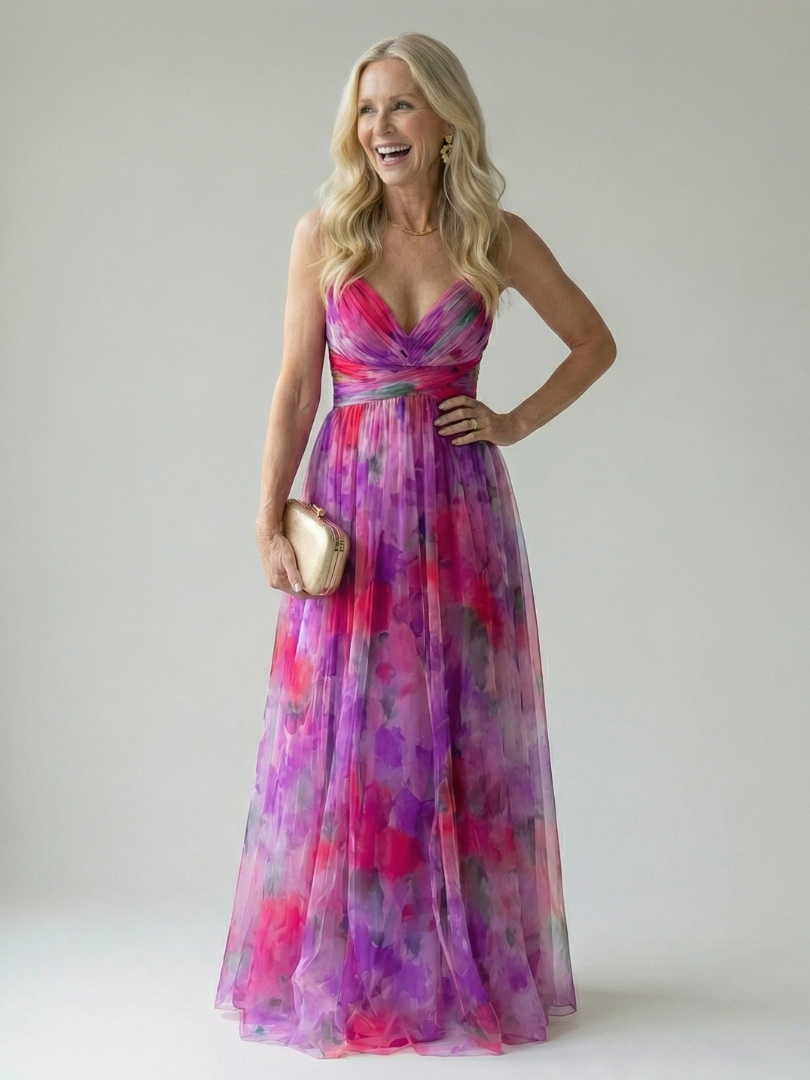 FJØRNA summer maxi dress for women, sleeveless wrap style in lightweight fabric, perfect for warm weather and casual occasions.