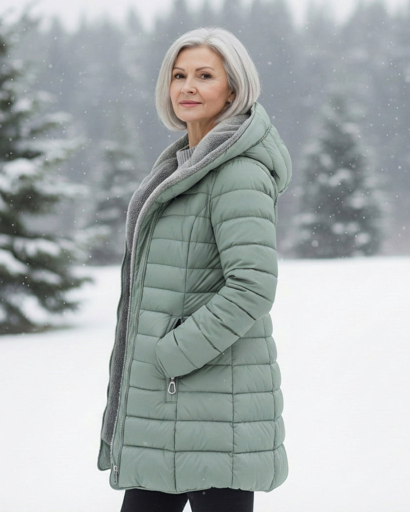 Danique | Women's Longline Hooded Fleece-Lined Winter Puffer Coat