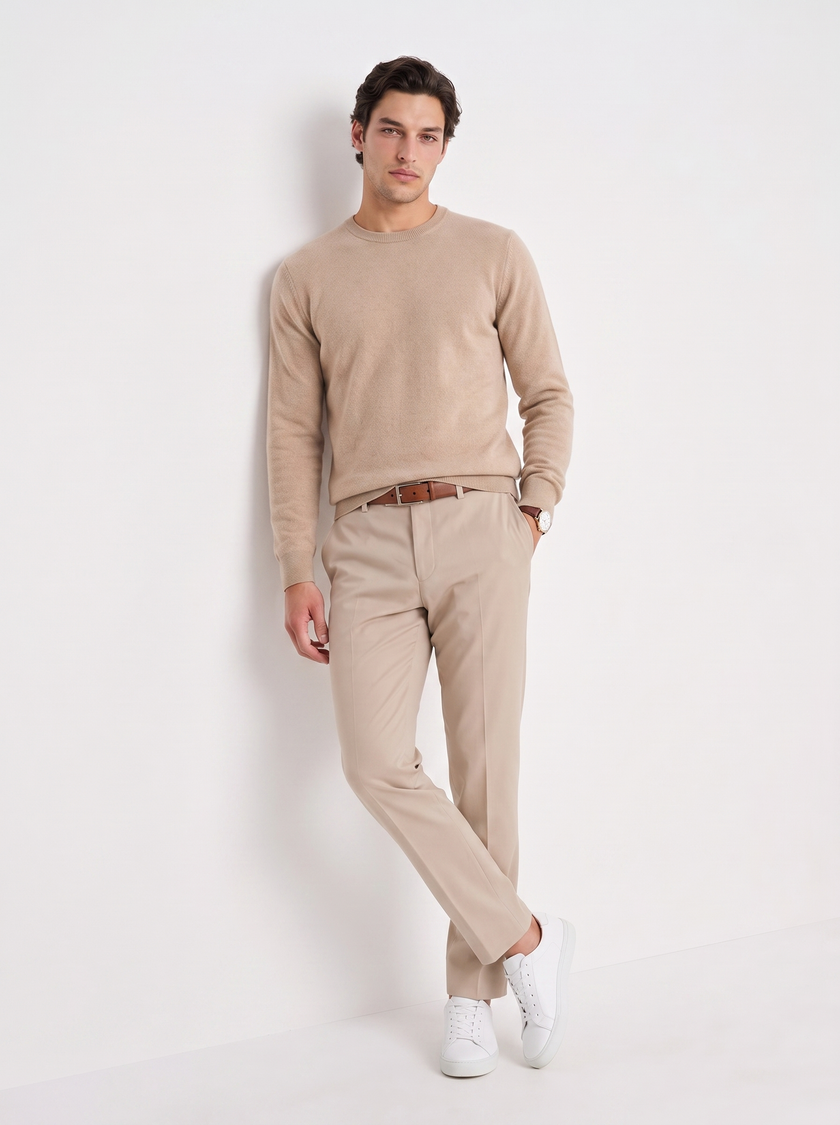 Cashmere Sweater Men Crew Neck Regular Fit Lightweight