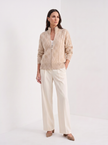 Cardigan Women Wool High Neck Zip Front Quiet Luxury